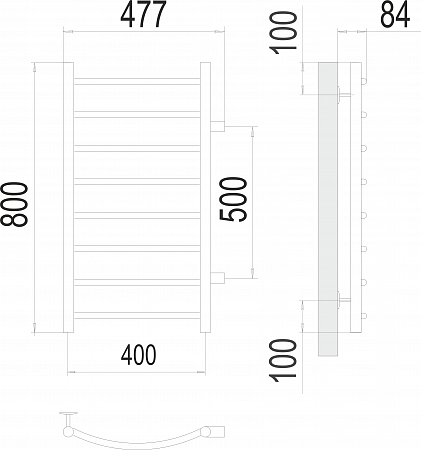 Классик П8 400х800 бп500 Полотенцесушитель  TERMINUS Ульяновск - фото 3