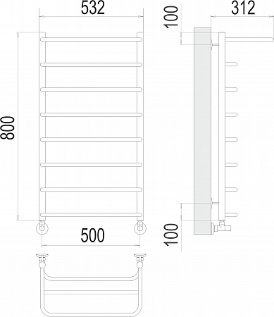 Полка П8 500х800  Полотенцесушитель  TERMINUS Ульяновск - фото 3