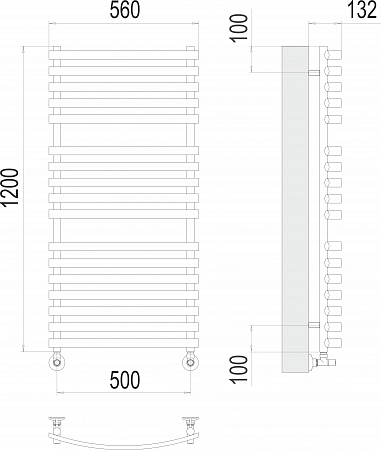 Капри П17 500х1200 Полотенцесушитель  TERMINUS Ульяновск - фото 3