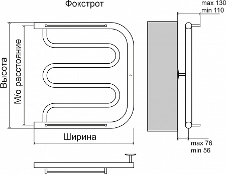 Фокстрот AISI 32х2 500х400 Полотенцесушитель  TERMINUS Ульяновск - фото 4