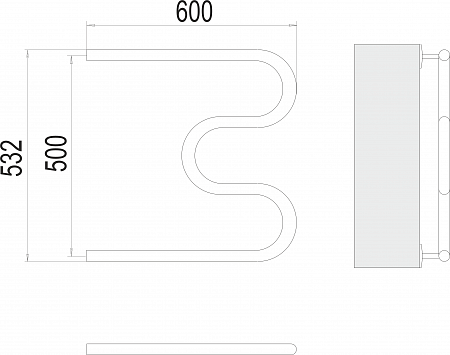 М-обр AISI 32х2 500х600 Полотенцесушитель  TERMINUS Ульяновск - фото 3