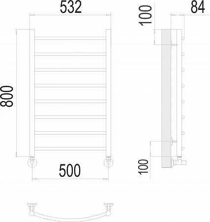 Классик П8 500х800 Полотенцесушитель  TERMINUS Ульяновск - фото 3