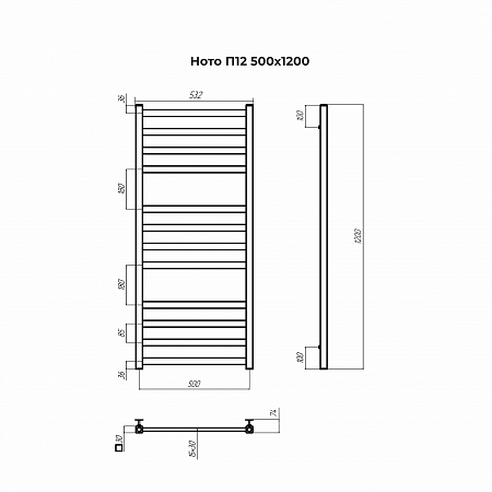 Ното П12 500х1200 Полотенцесушитель TERMINUS Ульяновск - фото 3