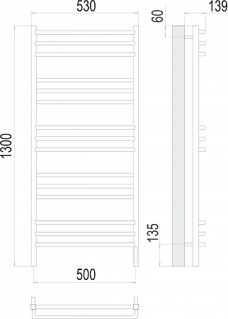 Соренто П15 500х1300 электро (sensor quick touch) Полотенцесушитель  TERMINUS Ульяновск - фото 3