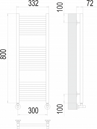 Аврора П16 300х800 Полотенцесушитель  TERMINUS Ульяновск - фото 3