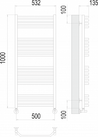 Виктория П20 500х1000 Полотенцесушитель  TERMINUS Ульяновск - фото 3