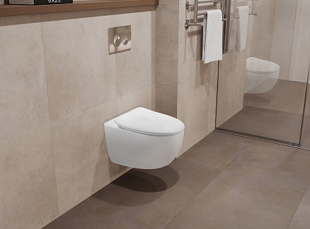 Подвесной унитаз безободковый Terminus Енисей Monolit 560х390 белый Ульяновск - фото 1