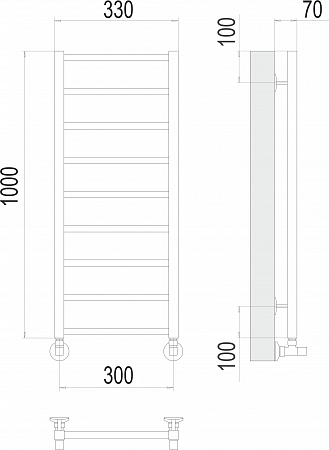 Контур П9 300х1000 Полотенцесушитель  TERMINUS Ульяновск - фото 3