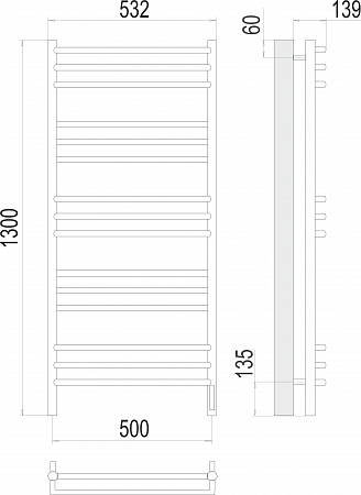 Прато П15 500х1300 электро (sensor quick touch) Полотенцесушитель  TERMINUS Ульяновск - фото 3