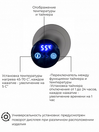 Рондо П2 350х760 электро Полотенцесушитель TERMINUS Оружейная сталь Ульяновск - фото 5