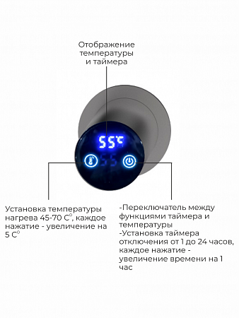 Аккорд П5 500х800 электро Полотенцесушитель TERMINUS Оружейная сталь Ульяновск - фото 4